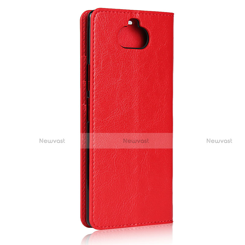 Leather Case Stands Flip Cover Holder for Sony Xperia 8 Lite Red