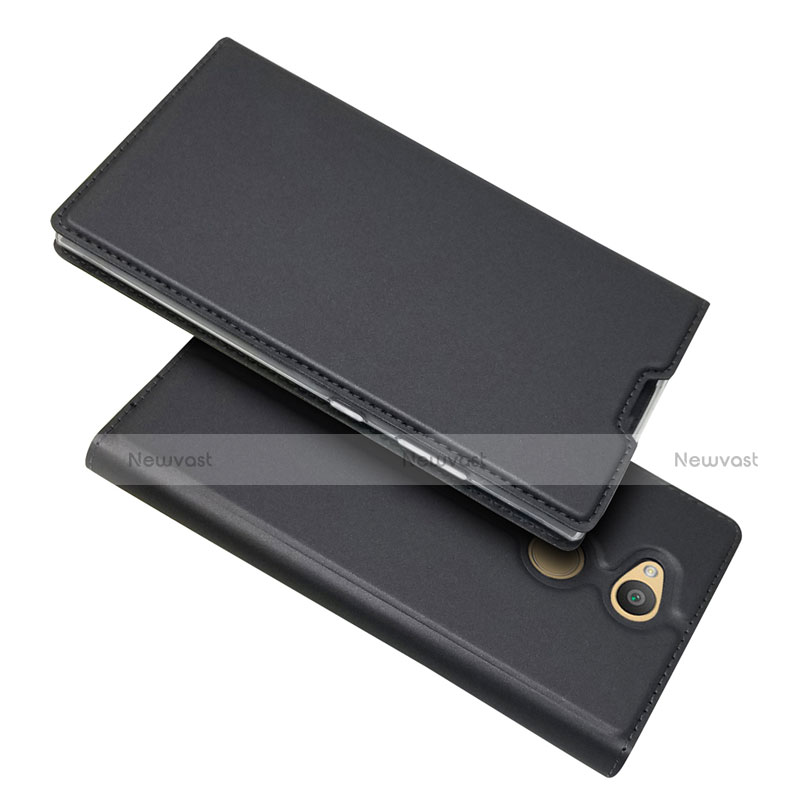 Leather Case Stands Flip Cover Holder for Sony Xperia L2 Black