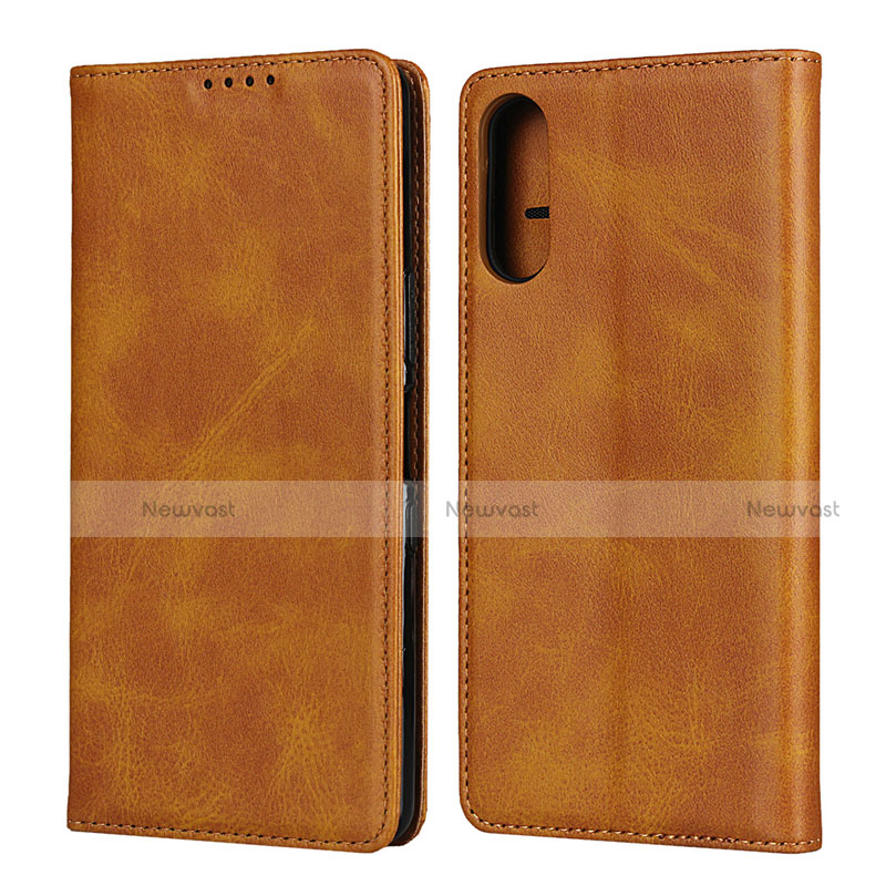 Leather Case Stands Flip Cover Holder for Sony Xperia L4 Orange