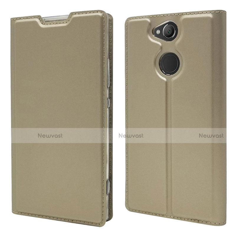 Leather Case Stands Flip Cover Holder for Sony Xperia XA2 Gold