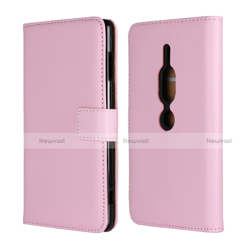 Leather Case Stands Flip Cover Holder for Sony Xperia XZ2 Premium Pink