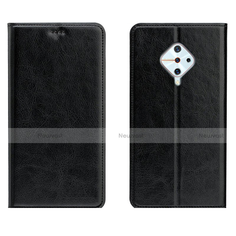 Leather Case Stands Flip Cover Holder for Vivo S1 Pro Black