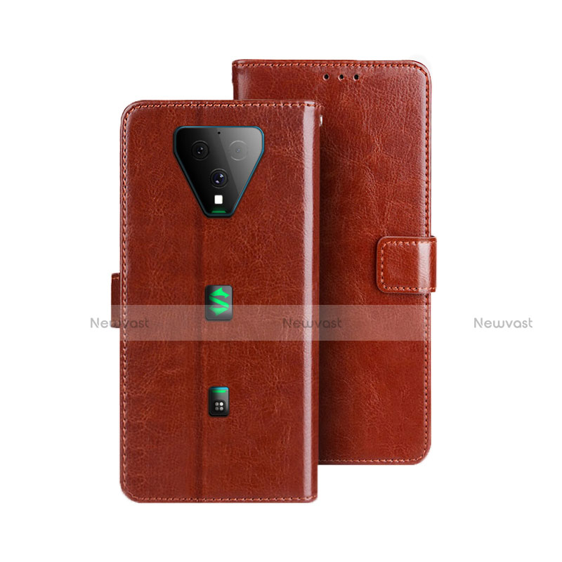 Leather Case Stands Flip Cover Holder for Xiaomi Black Shark 3 Brown