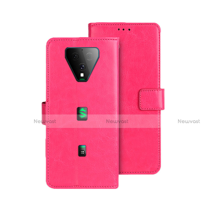 Leather Case Stands Flip Cover Holder for Xiaomi Black Shark 3 Pro Hot Pink