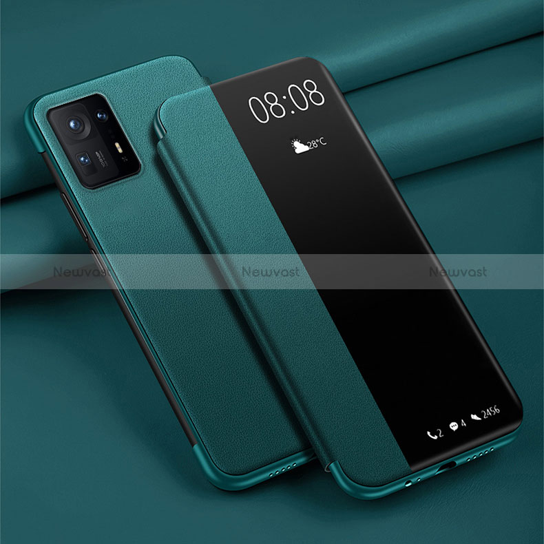 Leather Case Stands Flip Cover Holder for Xiaomi Mi Mix 4 5G Green