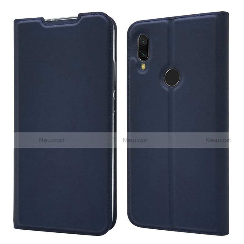 Leather Case Stands Flip Cover Holder for Xiaomi Redmi 7 Blue