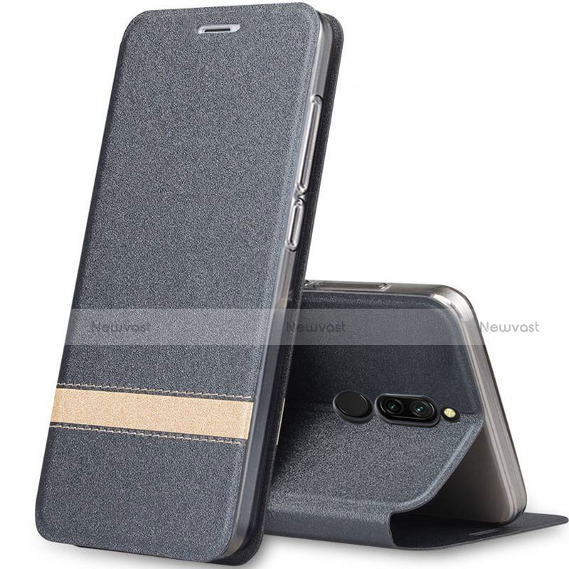 Leather Case Stands Flip Cover Holder for Xiaomi Redmi 8 Gray