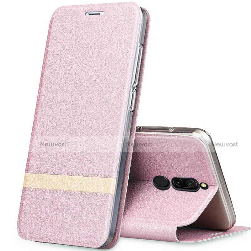 Leather Case Stands Flip Cover Holder for Xiaomi Redmi 8 Rose Gold