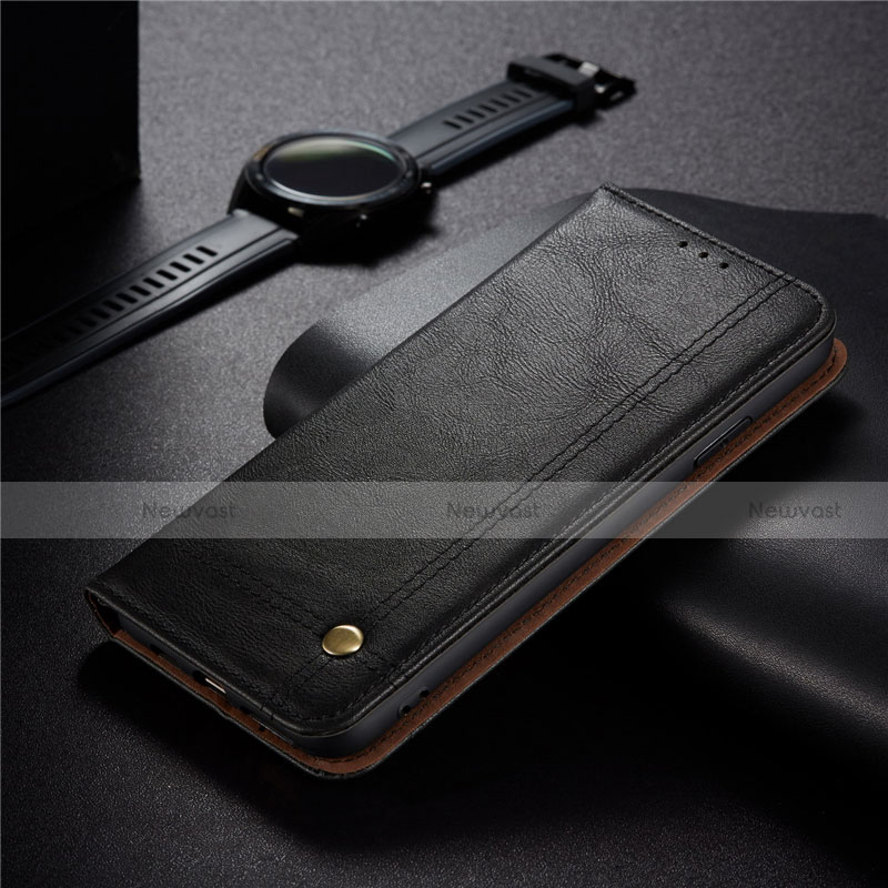 Leather Case Stands Flip Cover Holder for Xiaomi Redmi 9C NFC Black