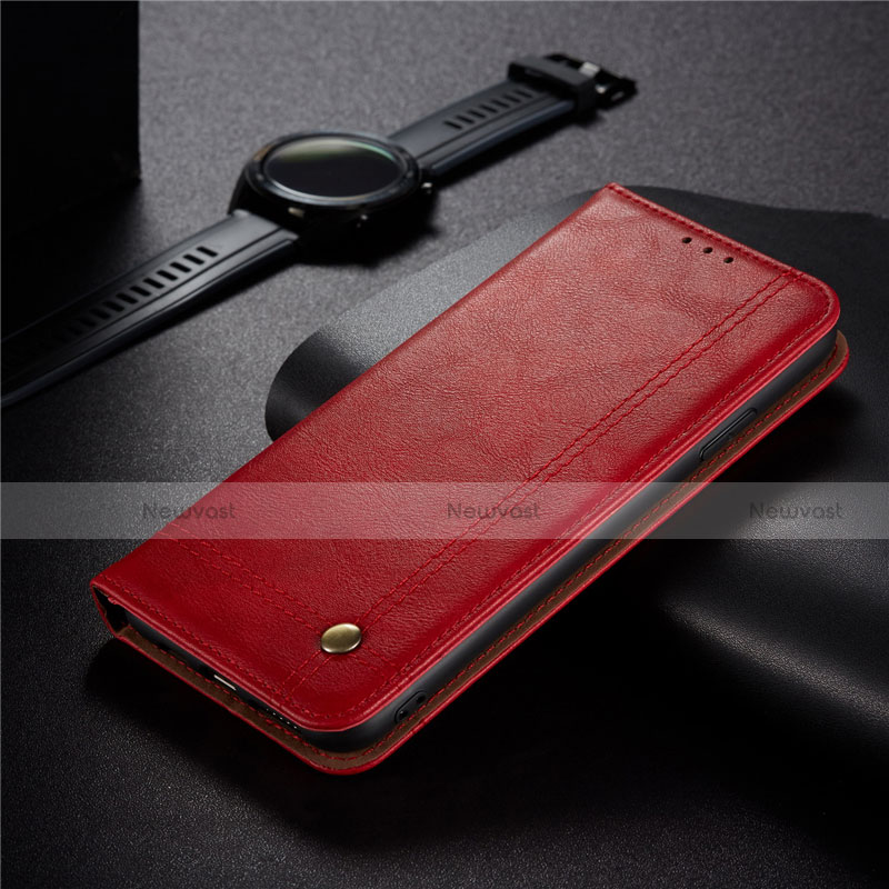 Leather Case Stands Flip Cover Holder for Xiaomi Redmi 9C Red