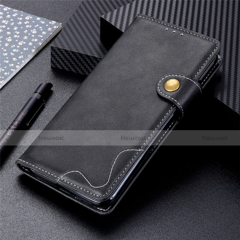 Leather Case Stands Flip Cover Holder for Xiaomi Redmi K30S 5G Black