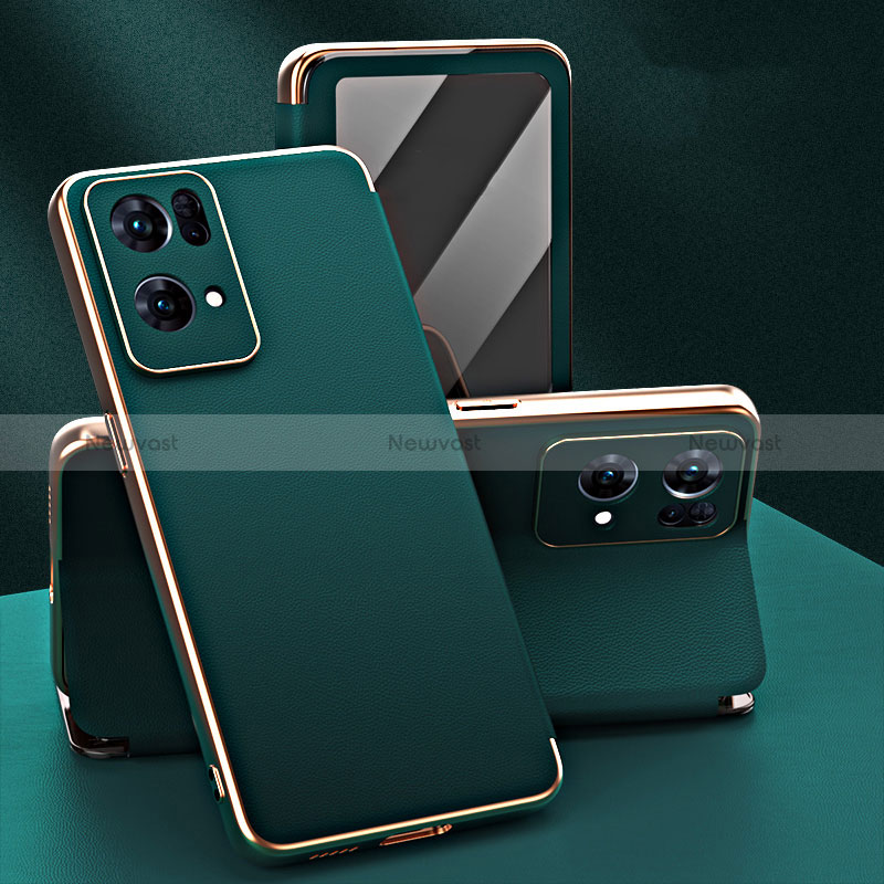 Leather Case Stands Flip Cover Holder GS1 for Oppo Reno7 Pro 5G Green