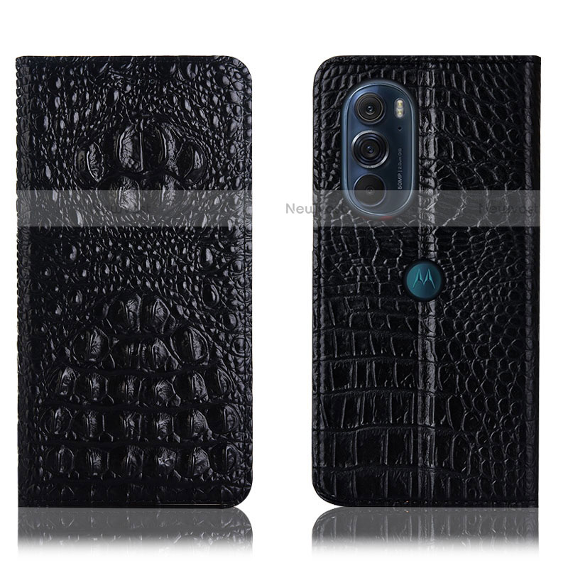 Leather Case Stands Flip Cover Holder H01P for Motorola Moto Edge 30 Pro 5G
