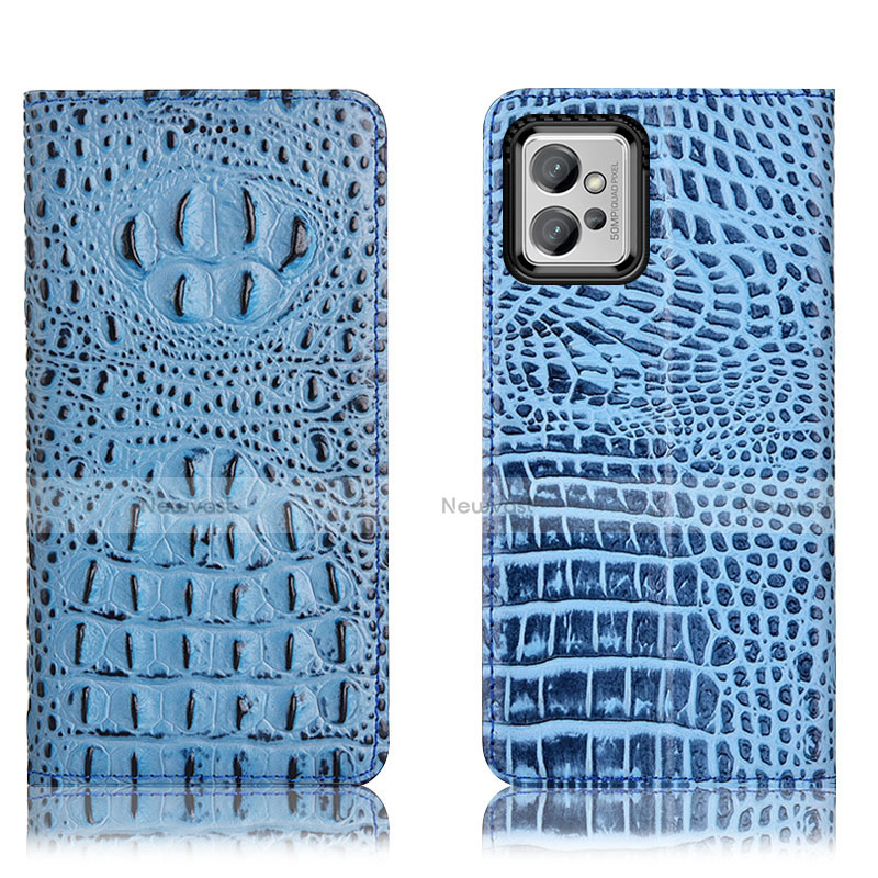 Leather Case Stands Flip Cover Holder H01P for Motorola Moto G32