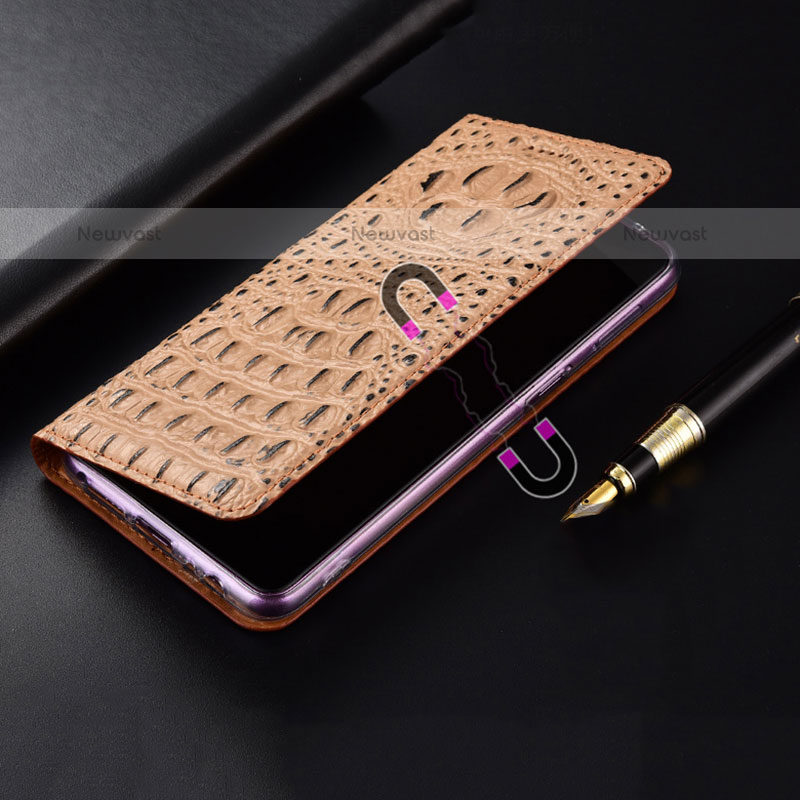 Leather Case Stands Flip Cover Holder H01P for OnePlus Nord N200 5G