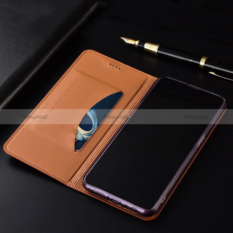 Leather Case Stands Flip Cover Holder H01P for Oppo A58x 5G