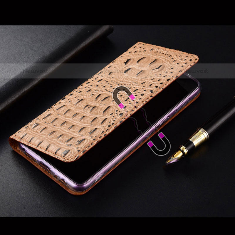 Leather Case Stands Flip Cover Holder H01P for Samsung Galaxy S21 FE 5G