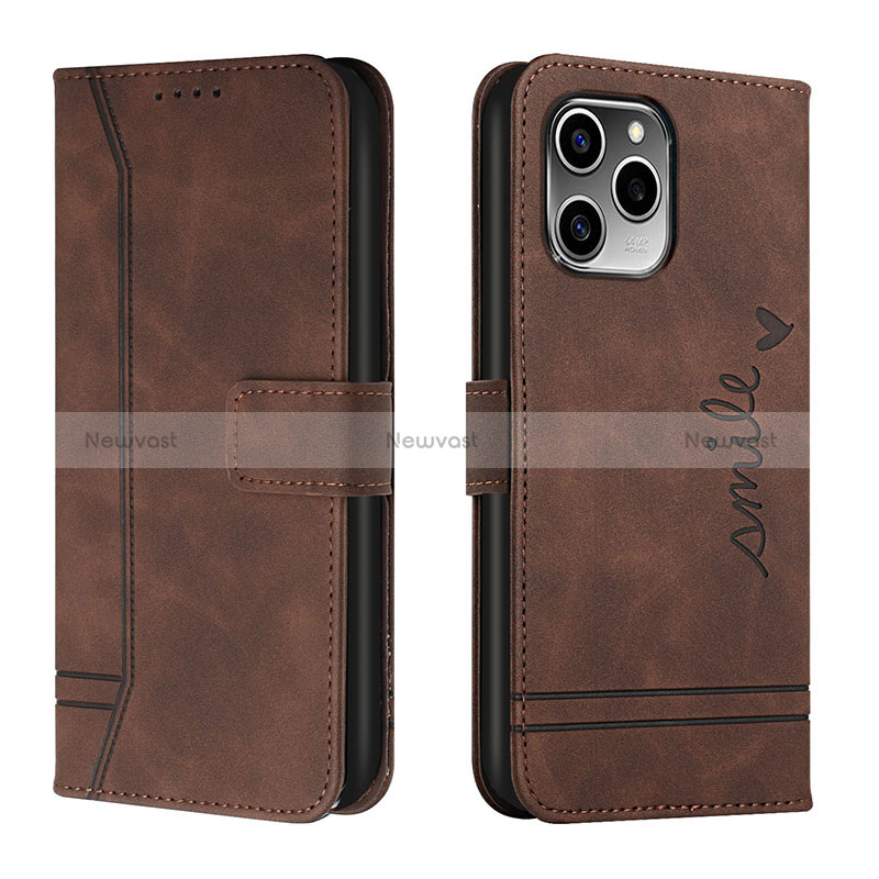 Leather Case Stands Flip Cover Holder H01X for Huawei Honor 60 SE 5G