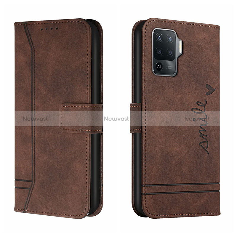 Leather Case Stands Flip Cover Holder H01X for Oppo Reno5 Lite