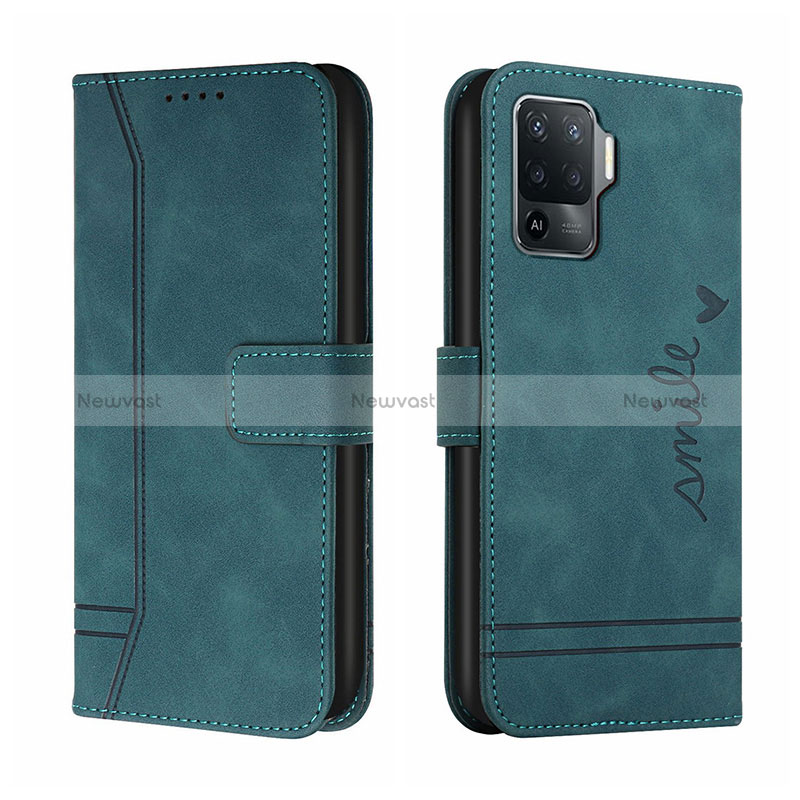 Leather Case Stands Flip Cover Holder H01X for Oppo Reno5 Lite