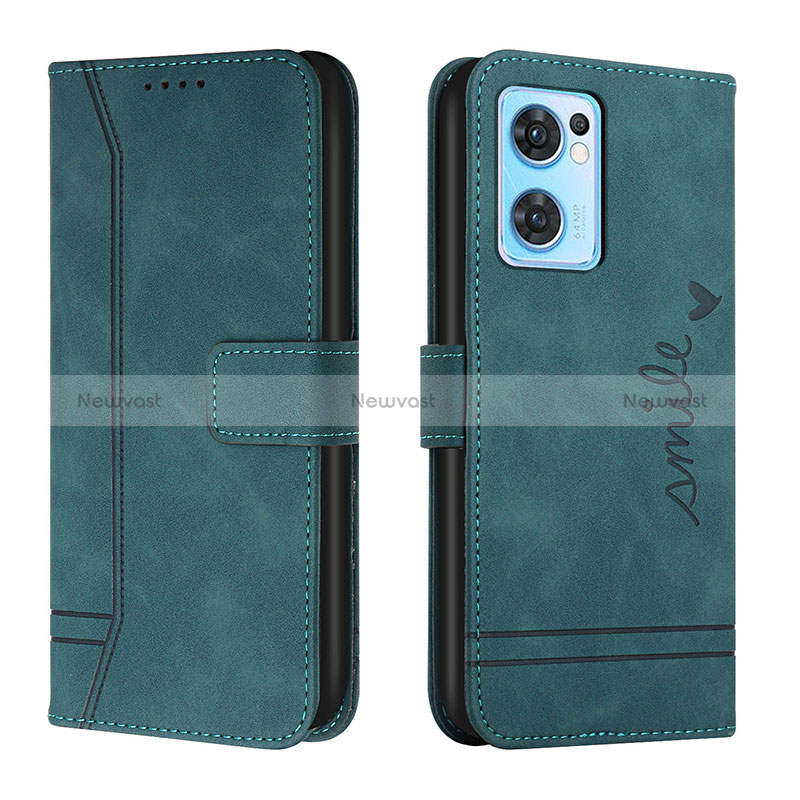 Leather Case Stands Flip Cover Holder H01X for Oppo Reno7 5G