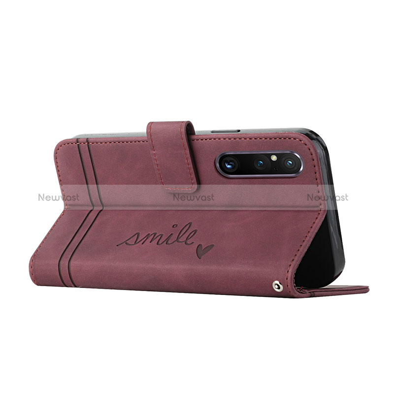 Leather Case Stands Flip Cover Holder H01X for Sony Xperia 1 V