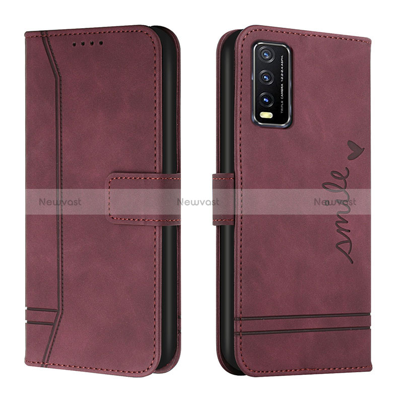 Leather Case Stands Flip Cover Holder H01X for Vivo Y20