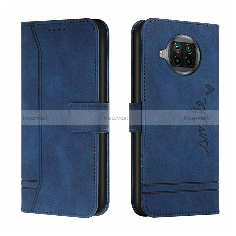 Leather Case Stands Flip Cover Holder H01X for Xiaomi Mi 10i 5G Blue