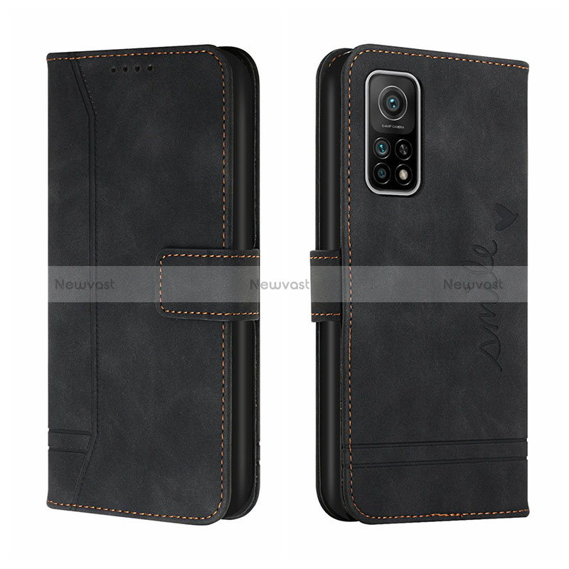 Leather Case Stands Flip Cover Holder H01X for Xiaomi Mi 10T Pro 5G Black
