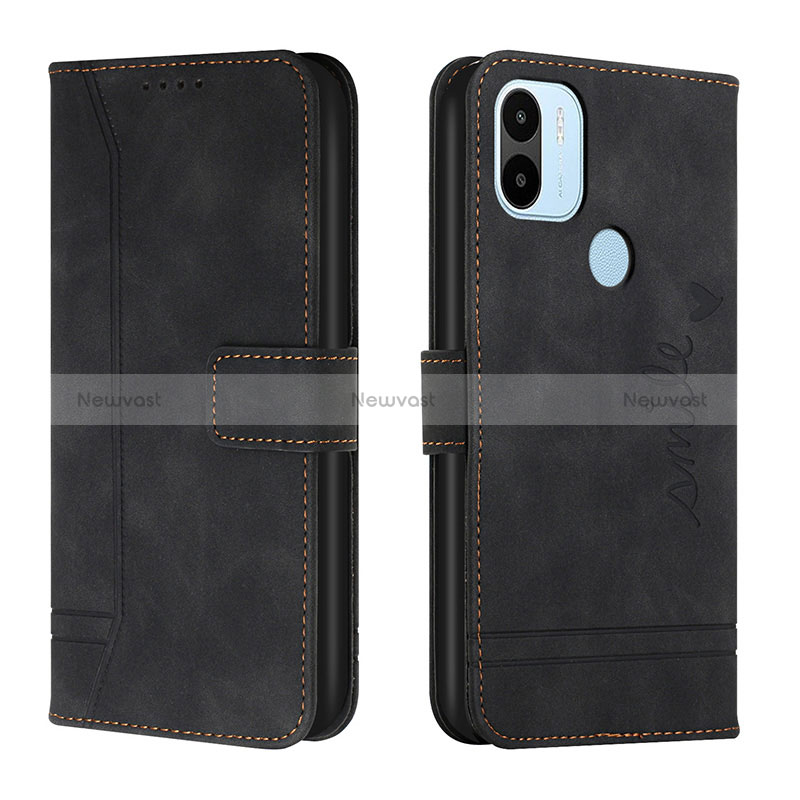 Leather Case Stands Flip Cover Holder H01X for Xiaomi Redmi A1 Plus Black