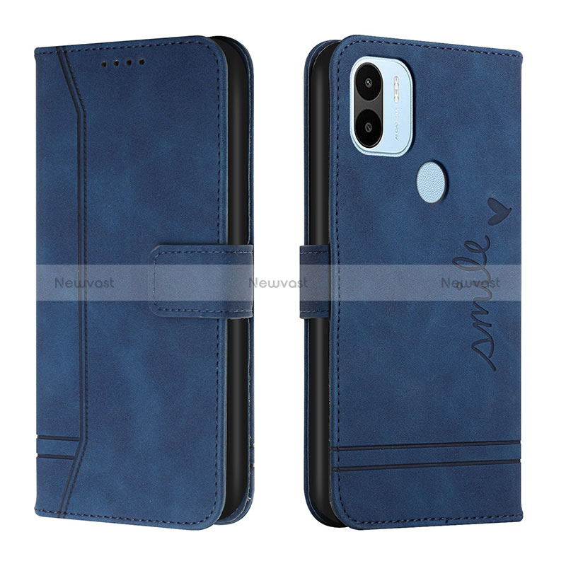 Leather Case Stands Flip Cover Holder H01X for Xiaomi Redmi A1 Plus Blue