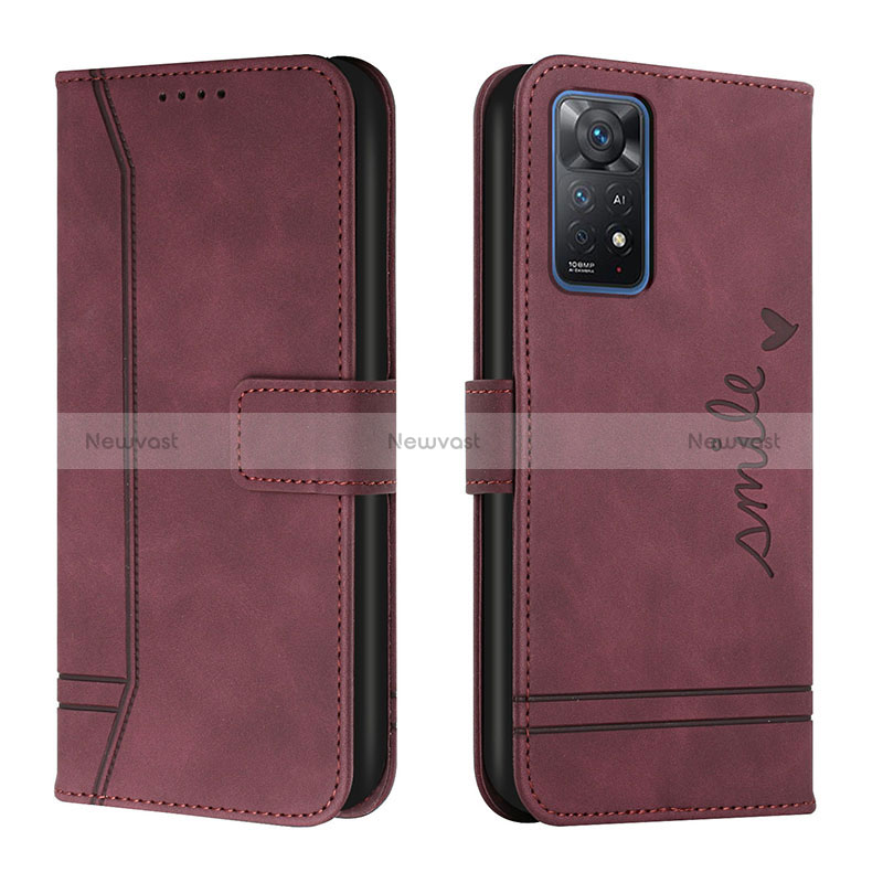 Leather Case Stands Flip Cover Holder H01X for Xiaomi Redmi Note 11 Pro 4G