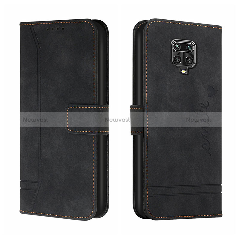 Leather Case Stands Flip Cover Holder H01X for Xiaomi Redmi Note 9 Pro Max Black