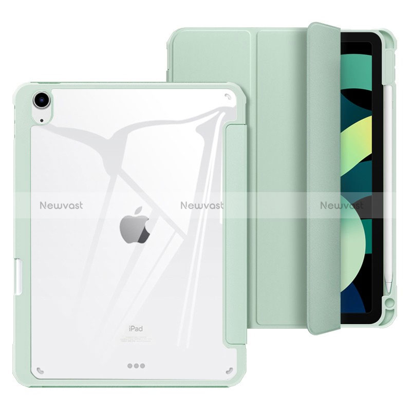 Leather Case Stands Flip Cover Holder H02 for Apple iPad Air 4 10.9 (2020) Matcha Green