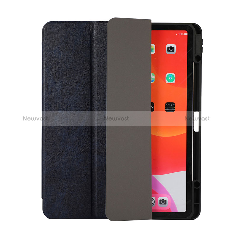 Leather Case Stands Flip Cover Holder H02 for Apple iPad Pro 12.9 (2020) Blue