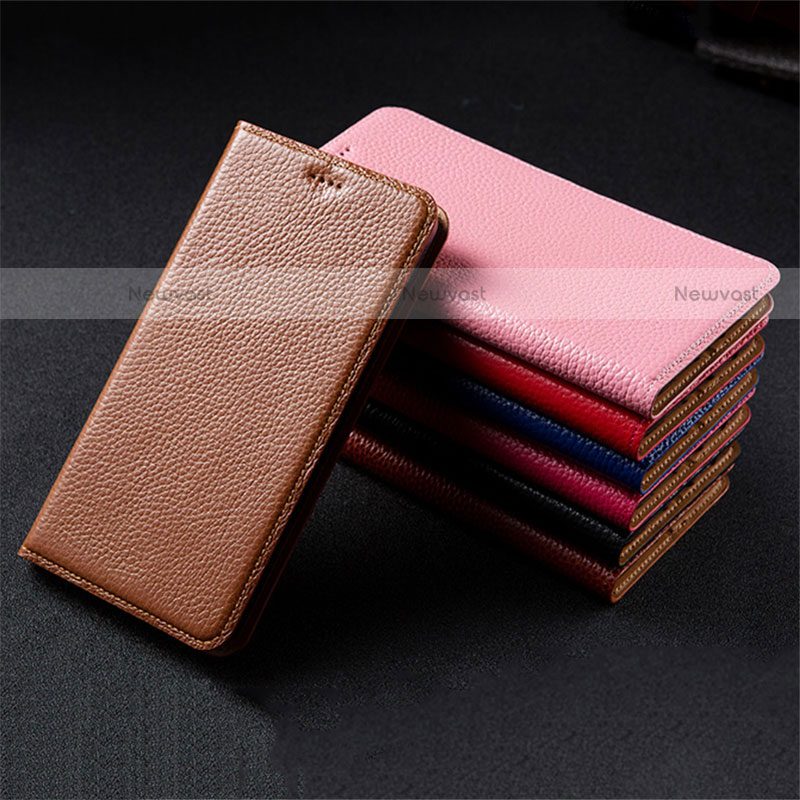 Leather Case Stands Flip Cover Holder H02P for Motorola Moto G100 5G