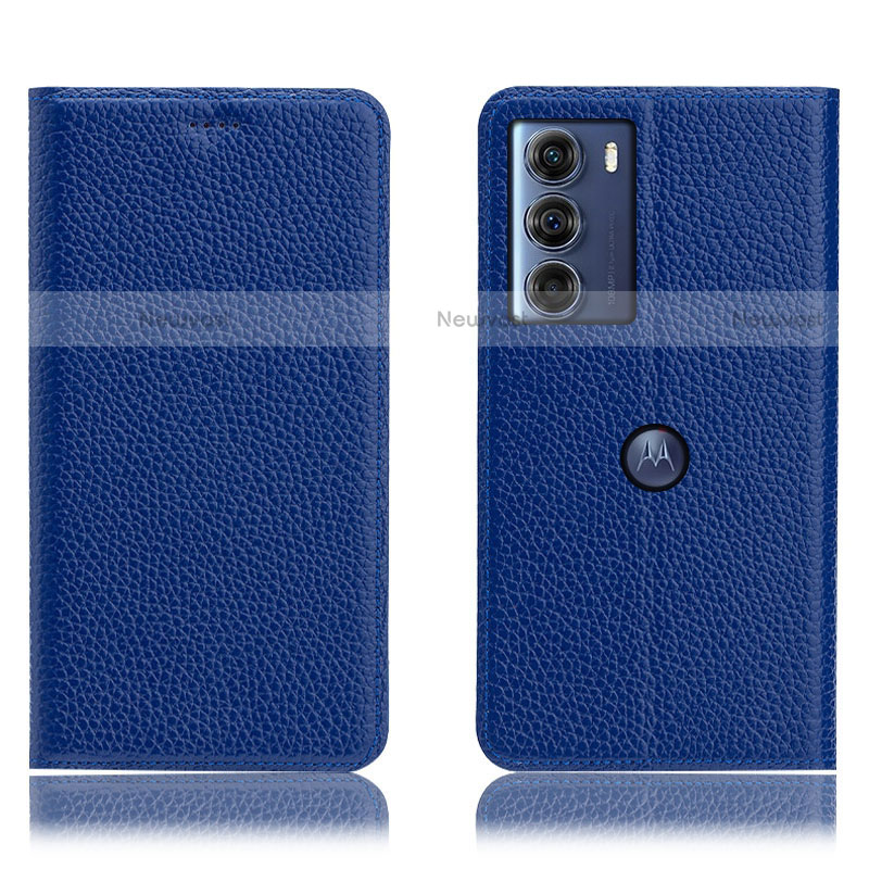 Leather Case Stands Flip Cover Holder H02P for Motorola Moto G200 5G