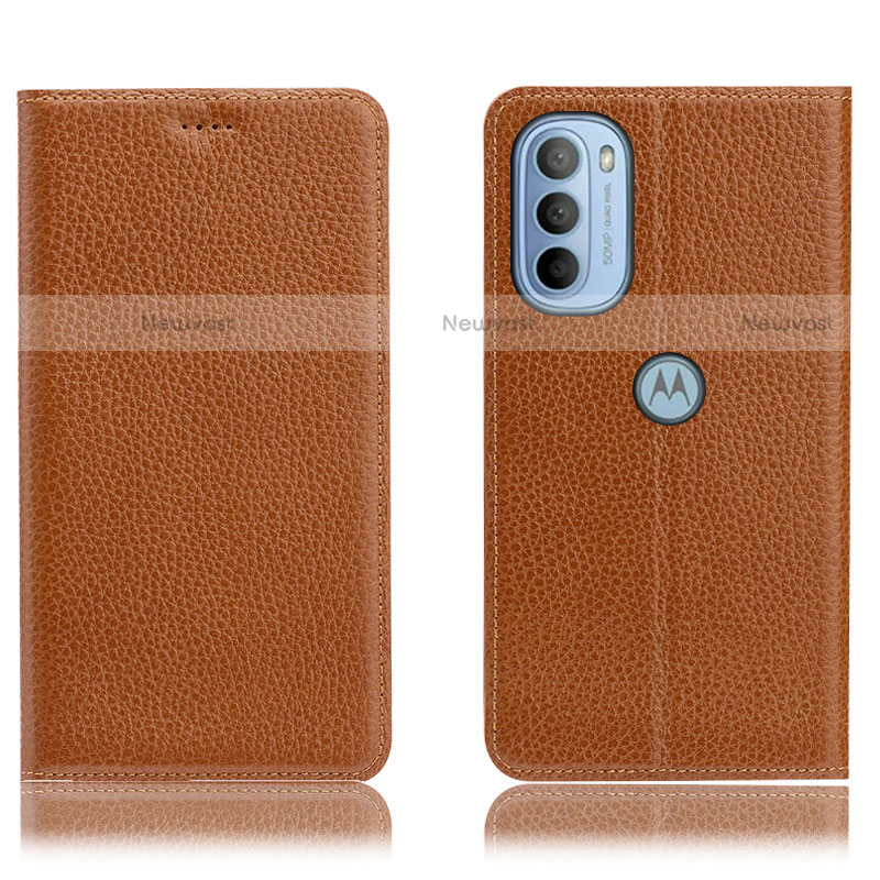 Leather Case Stands Flip Cover Holder H02P for Motorola Moto G31