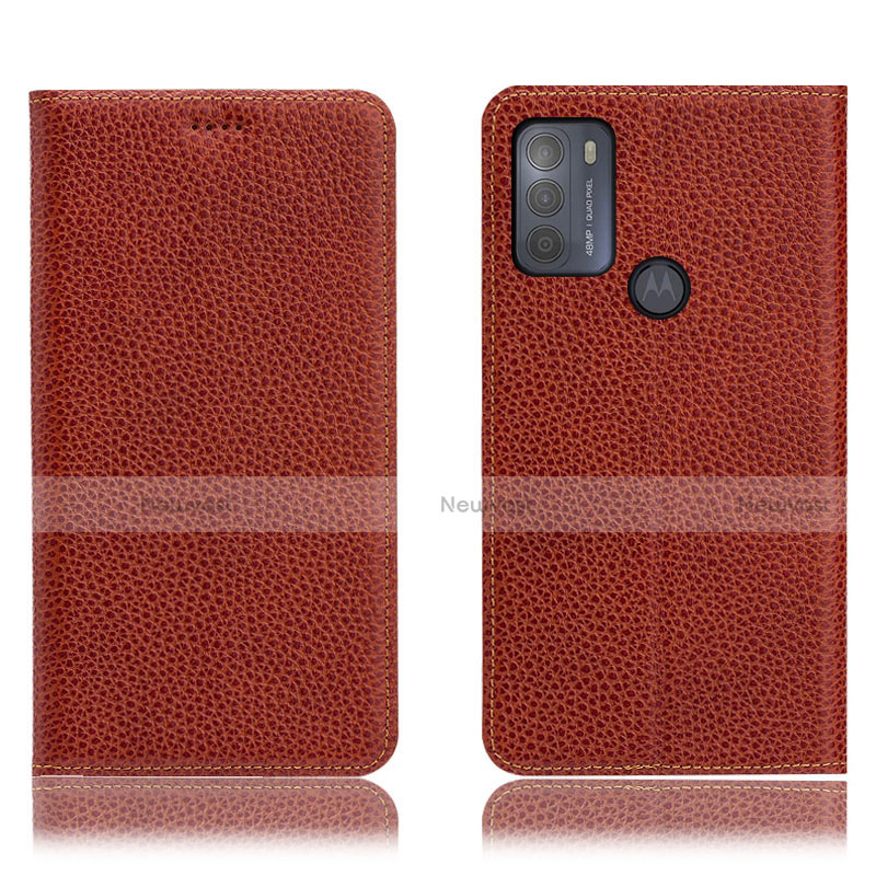 Leather Case Stands Flip Cover Holder H02P for Motorola Moto G50