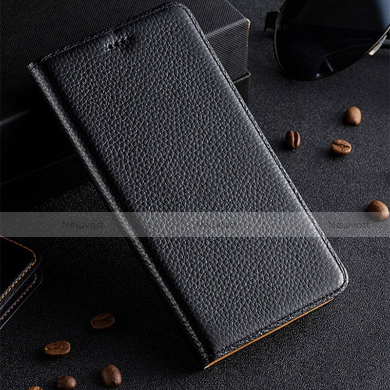 Leather Case Stands Flip Cover Holder H02P for Motorola Moto G60