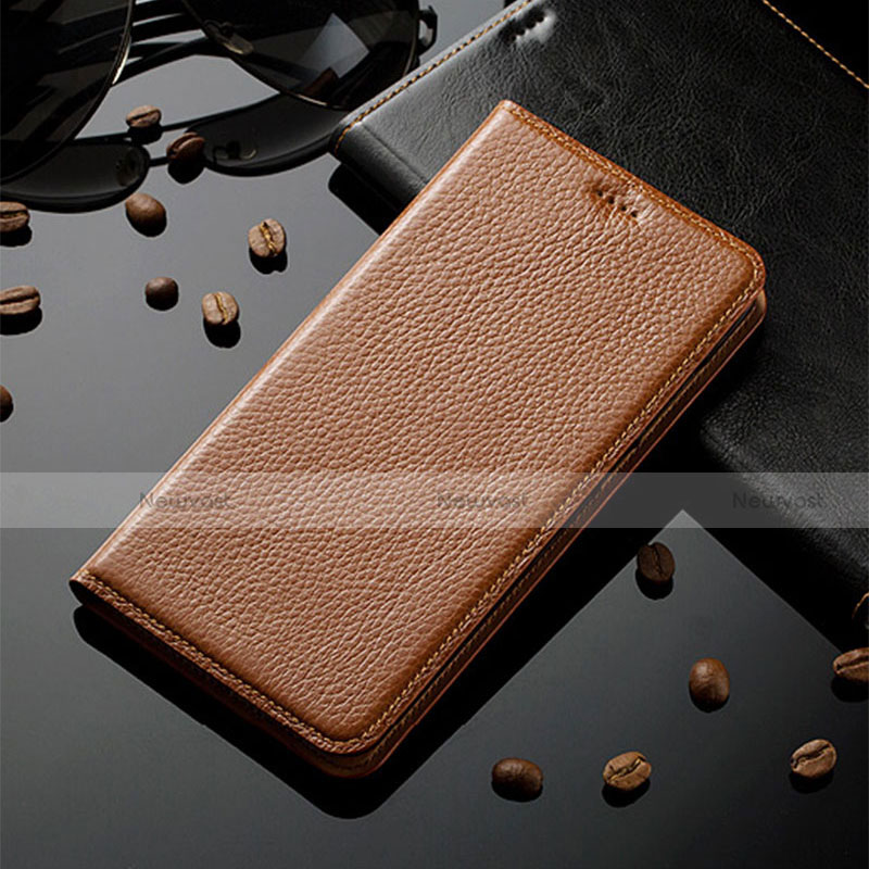 Leather Case Stands Flip Cover Holder H02P for Motorola Moto G60