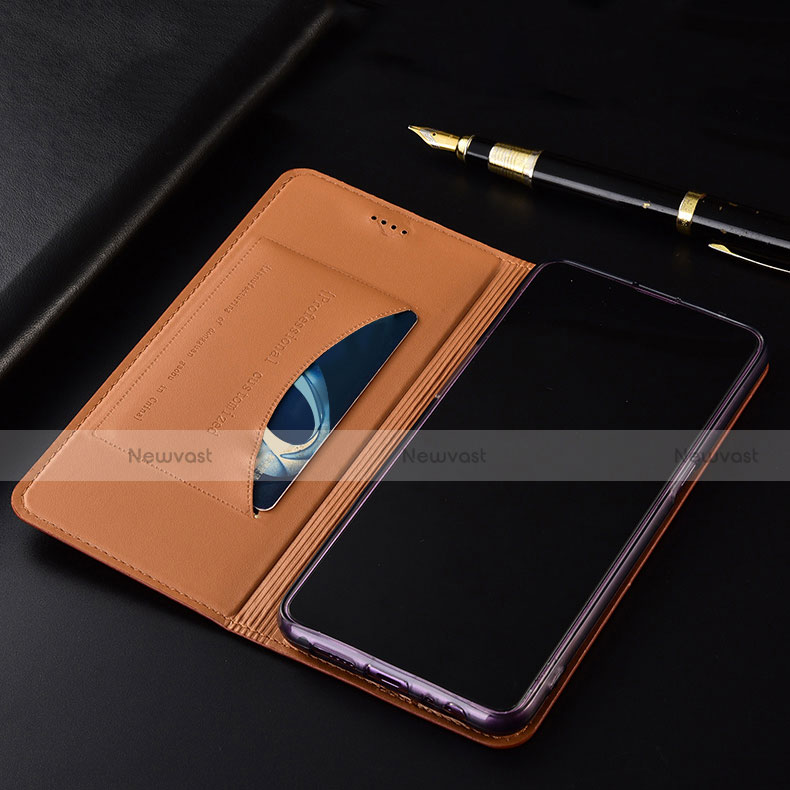 Leather Case Stands Flip Cover Holder H02P for Motorola Moto G60