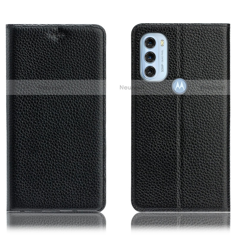 Leather Case Stands Flip Cover Holder H02P for Motorola Moto G71 5G