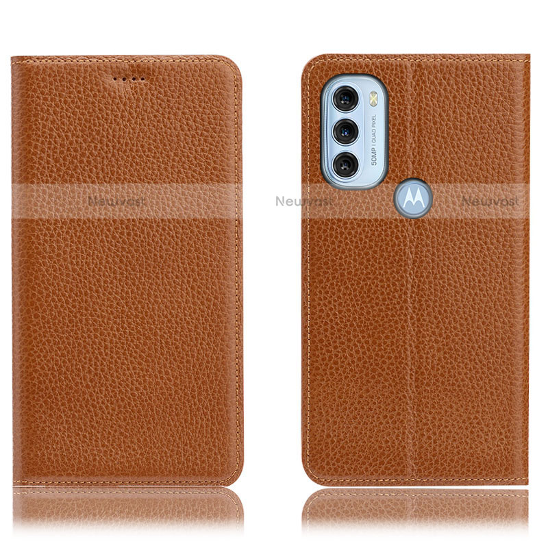 Leather Case Stands Flip Cover Holder H02P for Motorola Moto G71 5G