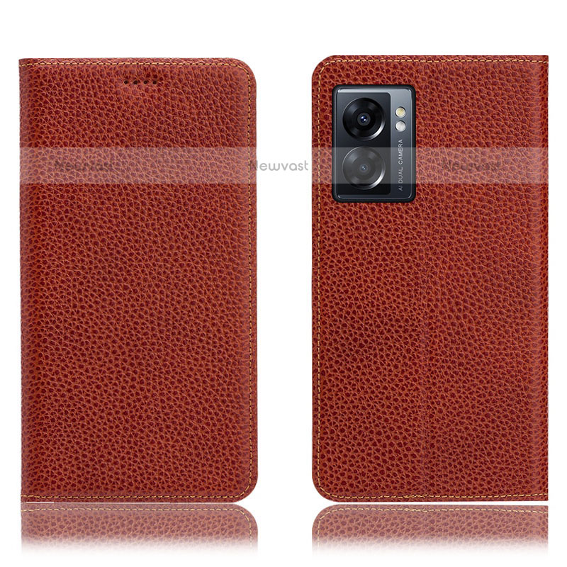 Leather Case Stands Flip Cover Holder H02P for OnePlus Nord N300 5G