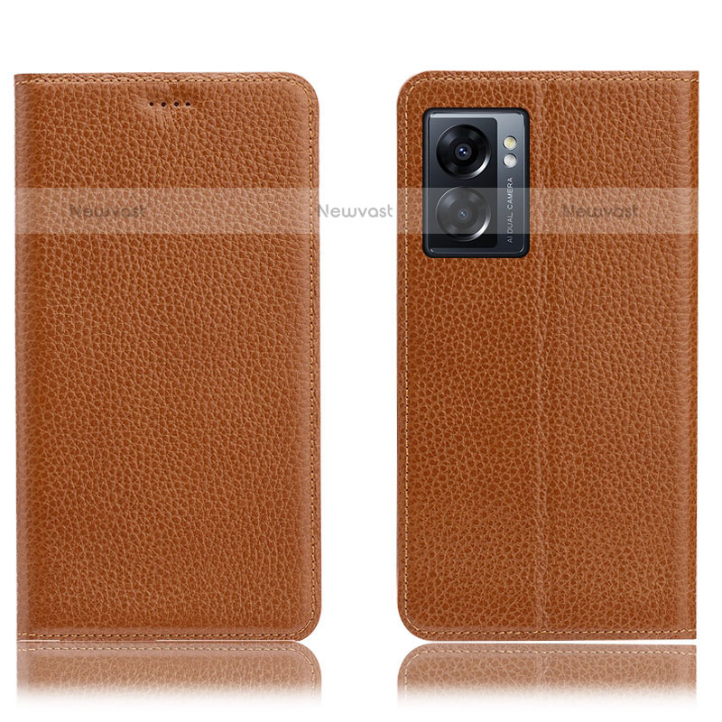 Leather Case Stands Flip Cover Holder H02P for OnePlus Nord N300 5G