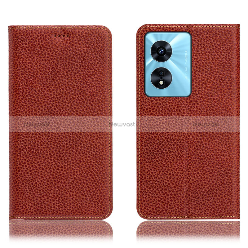 Leather Case Stands Flip Cover Holder H02P for Oppo A1 Pro 5G