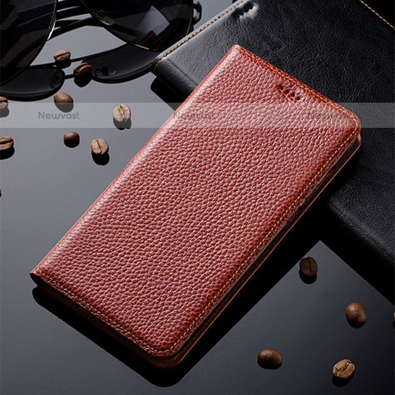 Leather Case Stands Flip Cover Holder H02P for Oppo A53s