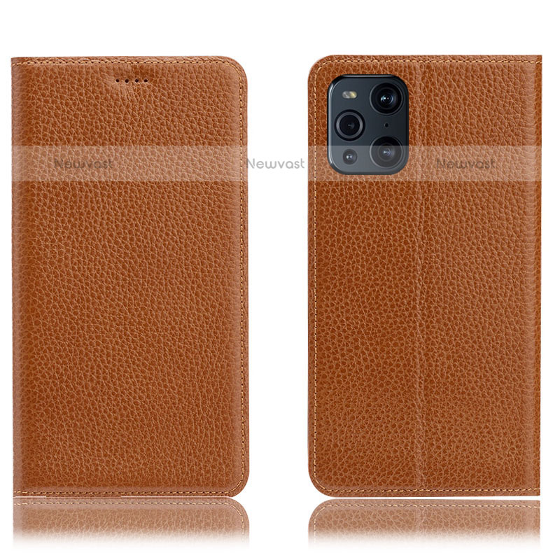 Leather Case Stands Flip Cover Holder H02P for Oppo Find X3 Pro 5G