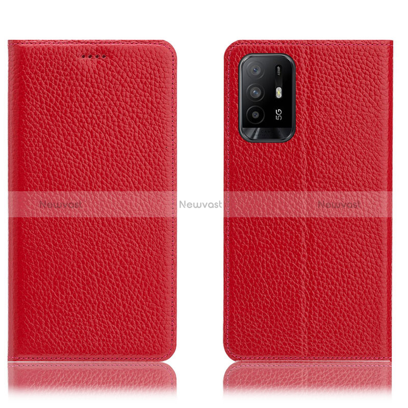 Leather Case Stands Flip Cover Holder H02P for Oppo Reno5 Z 5G